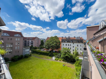 Am Puls der Metropolregion – Traumhafte Maisonette-Wohnung in zentraler Lage mit Dachterrasse! - Dachterrasse Hofblick